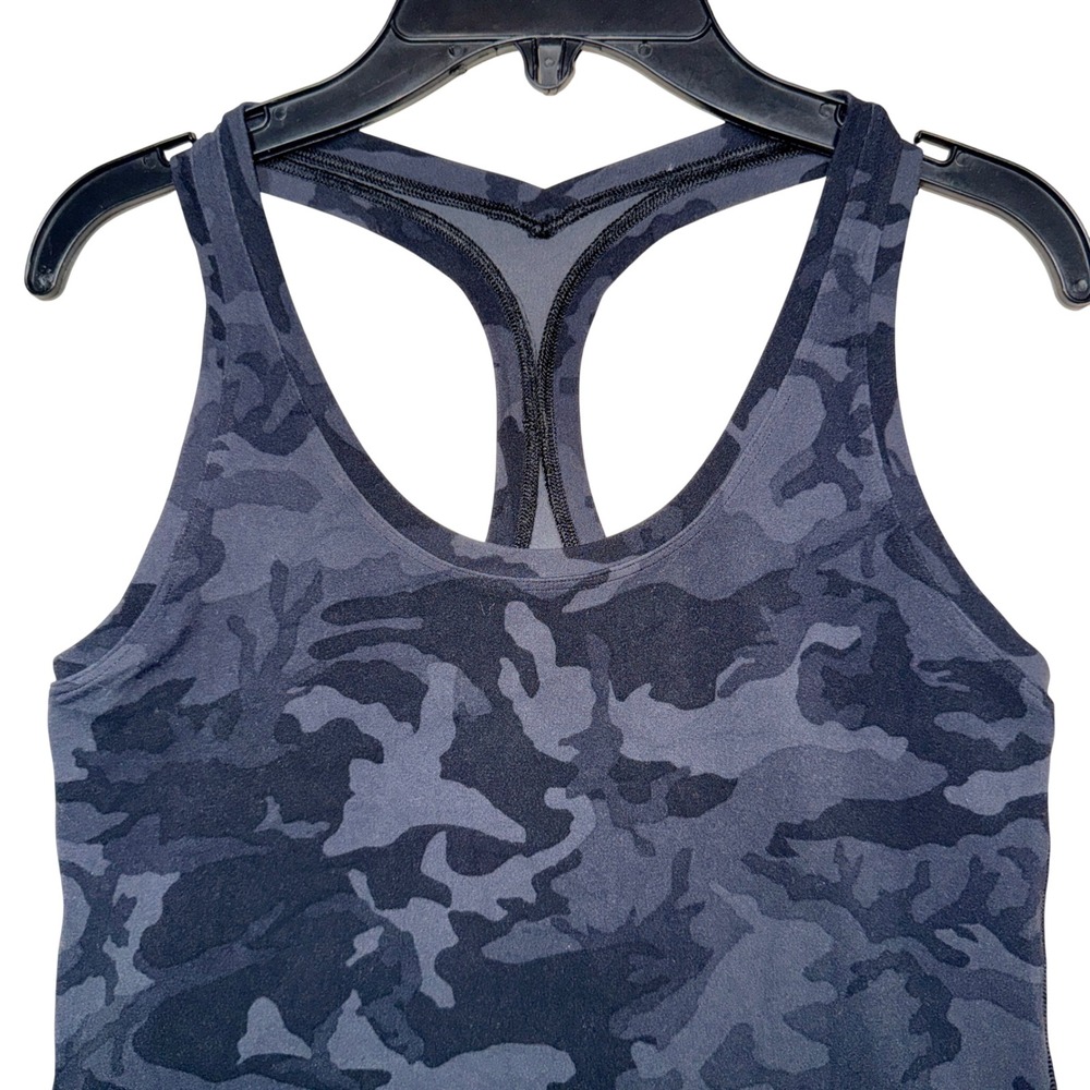 Lululemon Black Gray Camo Cool Racerback Tank Top Womens Size 4 Estimated - Picture 3 of 9